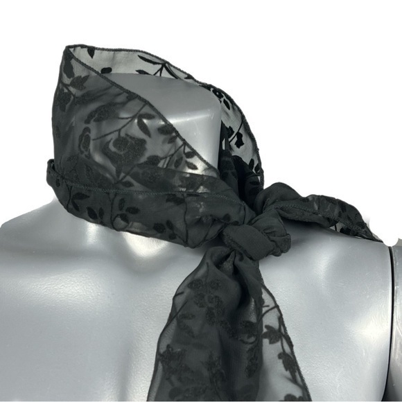 Express Accessories - VINTAGE Express Black Burnout Floral Velvet Neck Scarf NWT Accessory